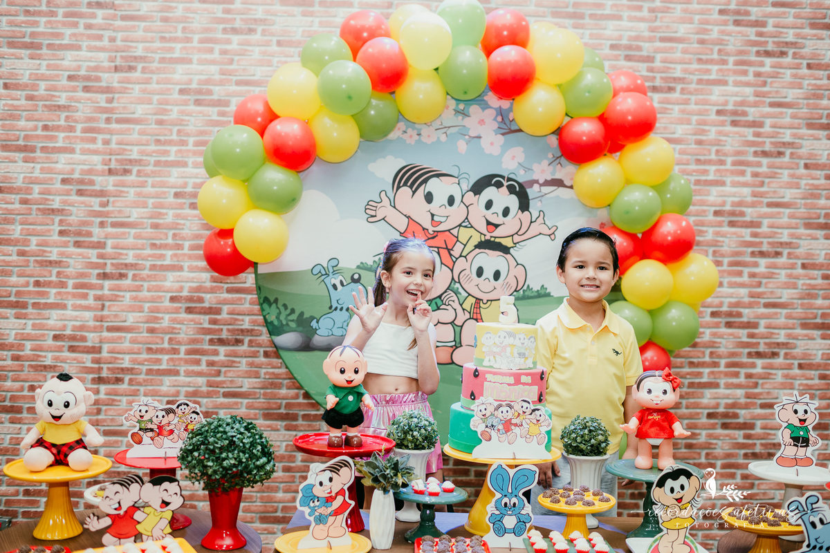 Aniversário Menina e Menino com tema Turma da Mônica, realizado no Buffet Viva São Roque - SP