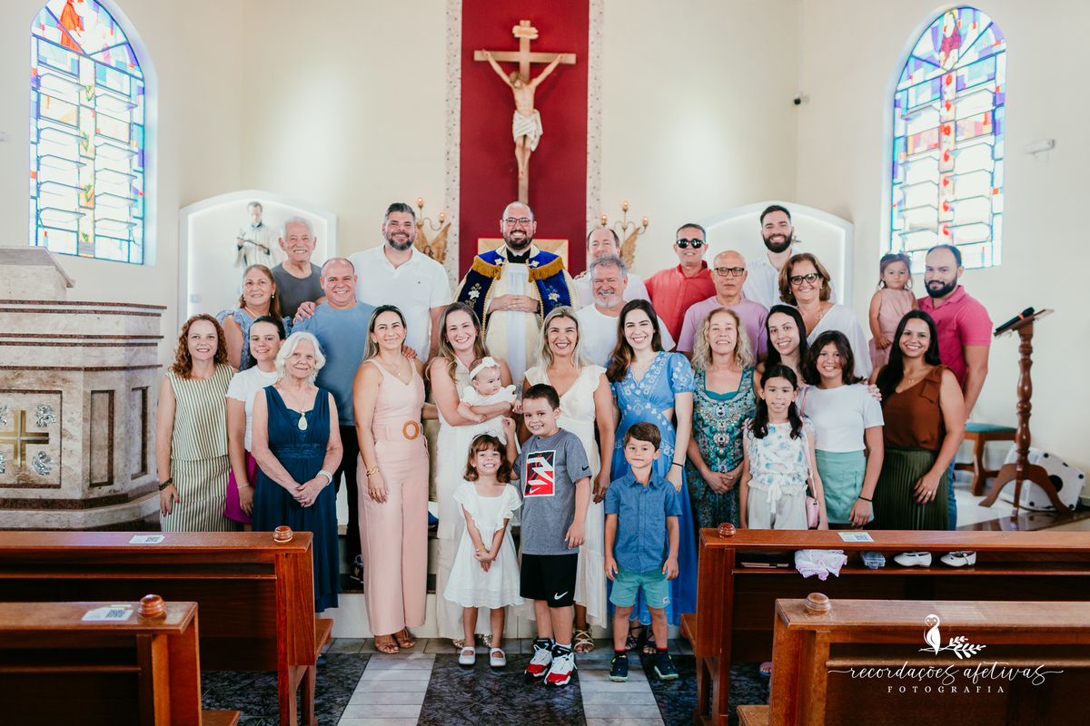 Batizado realizado na Paróquia São Luiz Gonzaga em São Roque e recepção na Fazendinha Santa Adélia