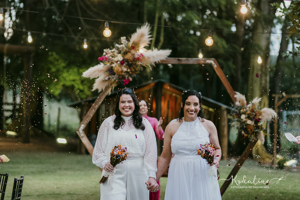 Casamento homoafetivo mulheres realizado no Recanto Januario em Sumaré