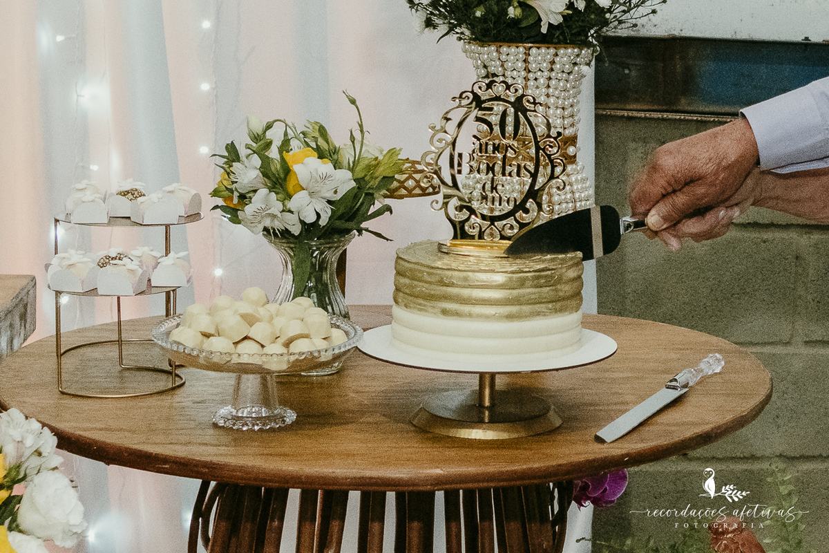 Bodas de Ouro Rosa e Tito Góes, realizado na igreja de Canguera, em São Roque