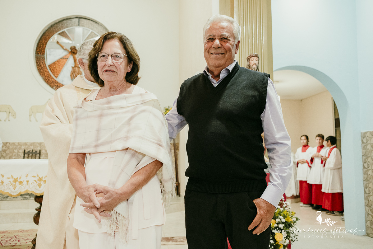 Bodas de Ouro Rosa e Tito Góes, realizado na igreja de Canguera, em São Roque