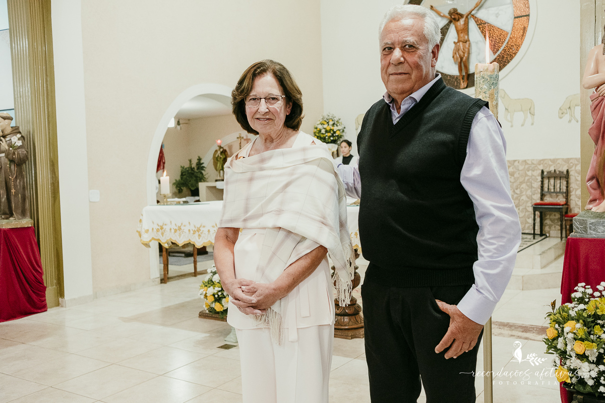 Bodas de Ouro Rosa e Tito Góes, realizado na igreja de Canguera, em São Roque