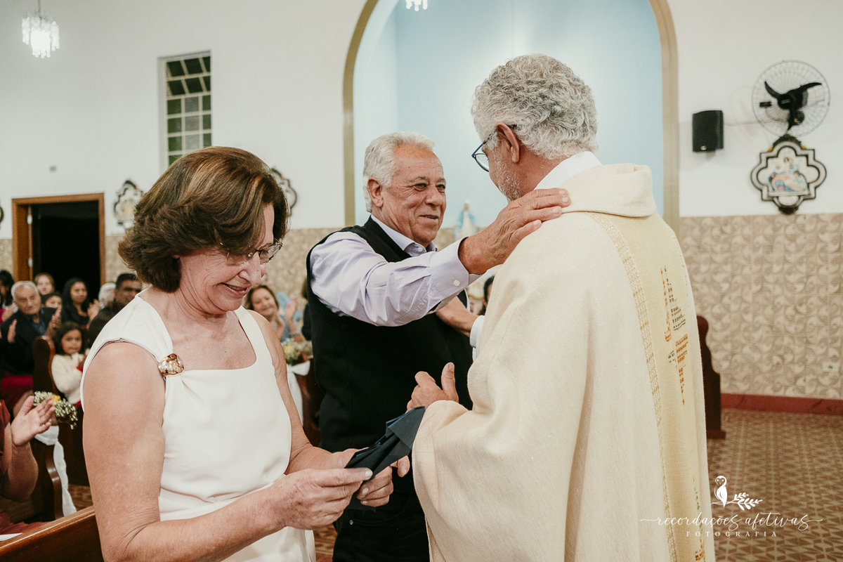 Bodas de Ouro Rosa e Tito Góes, realizado na igreja de Canguera, em São Roque