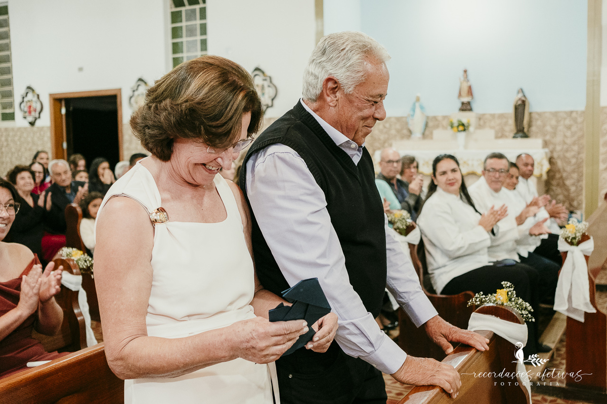 Bodas de Ouro Rosa e Tito Góes, realizado na igreja de Canguera, em São Roque
