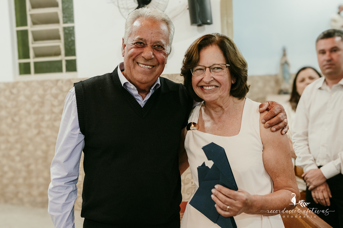 Bodas de Ouro Rosa e Tito Góes, realizado na igreja de Canguera, em São Roque