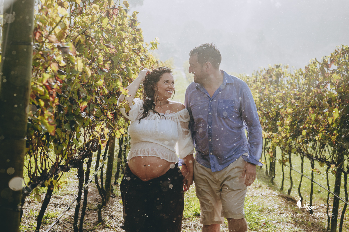 Ensaio Gestante realizado na parreira, na Vinicola Alma Galiza, em São Roque - SP