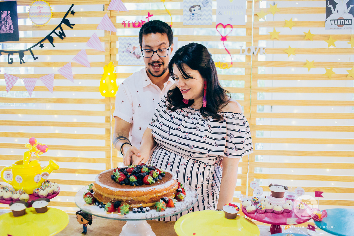 Ché de Bebê Gêmeas Martina e Olíva. Tema Frida Kahlo, Star Wars, Grandes Mulheres