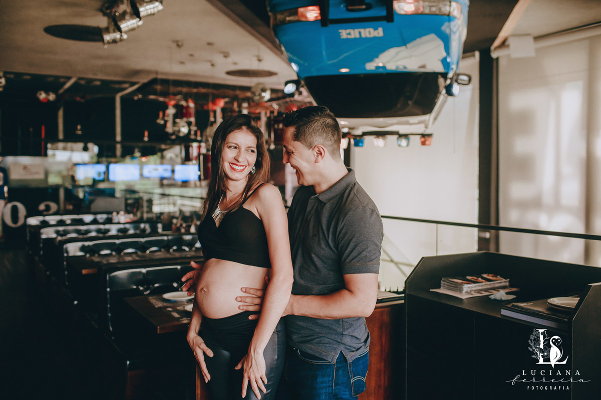 Ensaio Gestante no Restaurante Madison, em Sorocaba