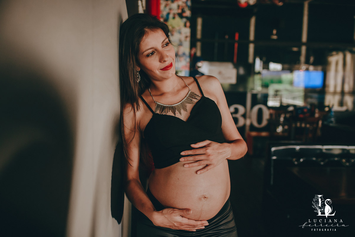 Ensaio Gestante no Restaurante Madison, em Sorocaba