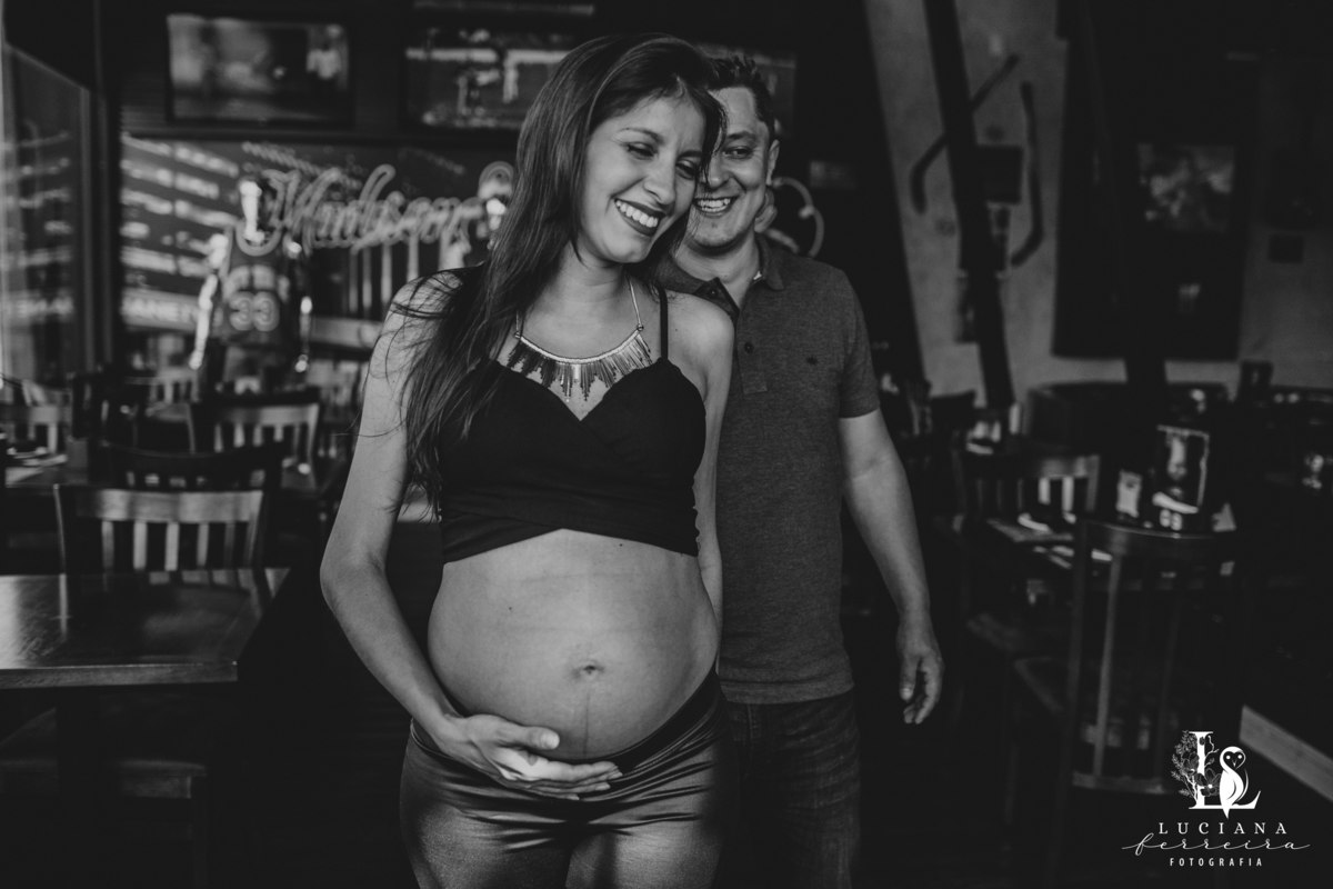 Ensaio Gestante no Restaurante Madison, em Sorocaba