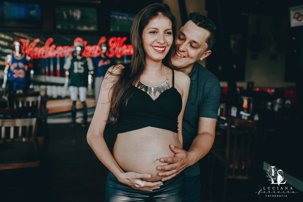 Ensaio Gestante no Restaurante Madison, em Sorocaba