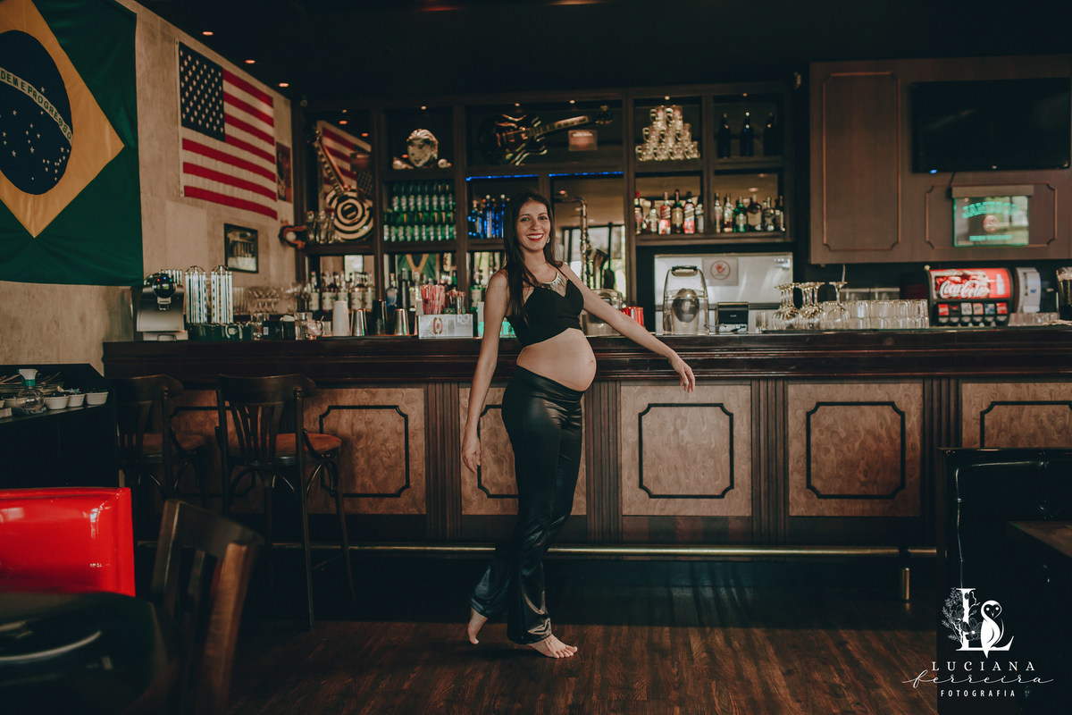 Ensaio Gestante no Restaurante Madison, em Sorocaba