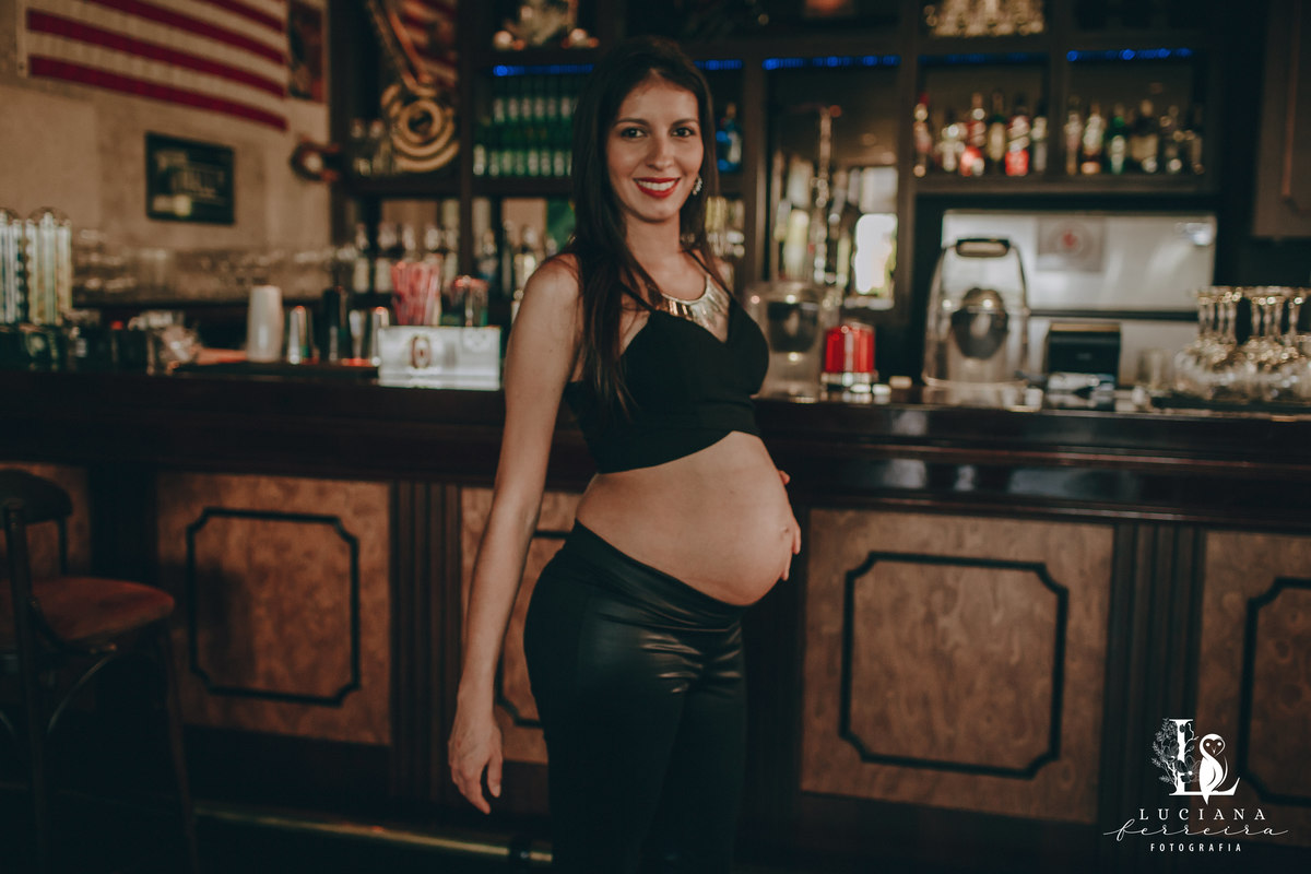 Ensaio Gestante no Restaurante Madison, em Sorocaba