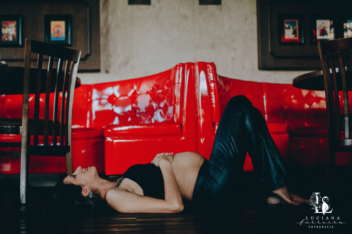 Ensaio Gestante no Restaurante Madison, em Sorocaba