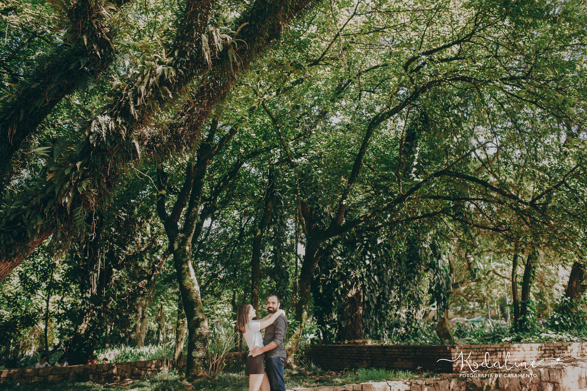 Casal namorando nas árvores do Parque Ibirapuera