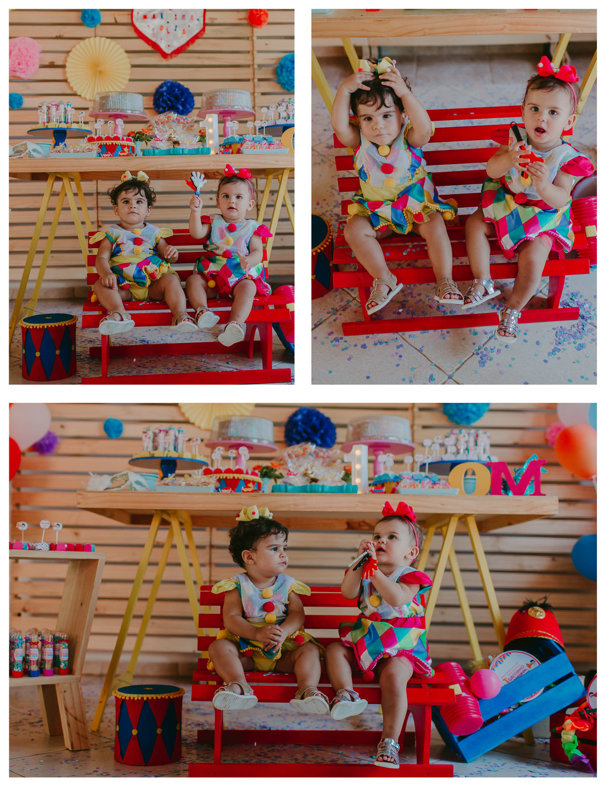 Aniversário das gêmeas Olivia e Martina em São Roque. Olivia e Martina 1 Aninho. Festa de Aniversário com tema Carnaval