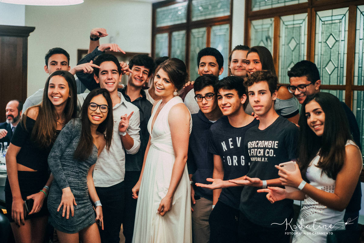 alunos da escola Branta em Itu, no casamento da teacher Bruna