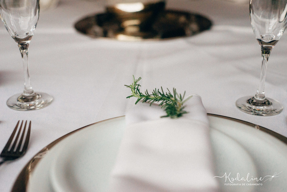 Detalhes de decoração da mesa