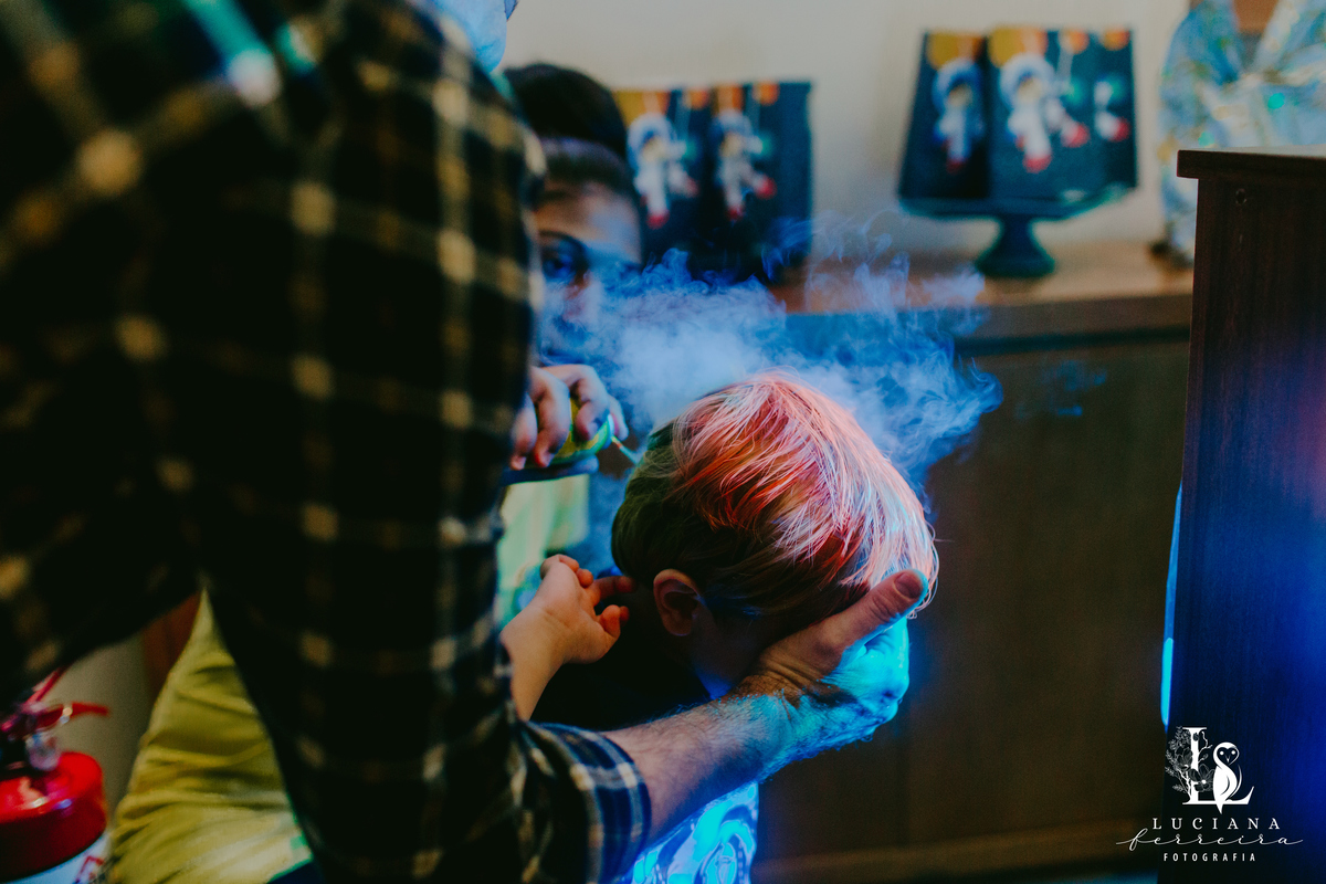 Aniversário Infantil com tema espaço sideral realizado no Buffet Estação Folia em Osasco