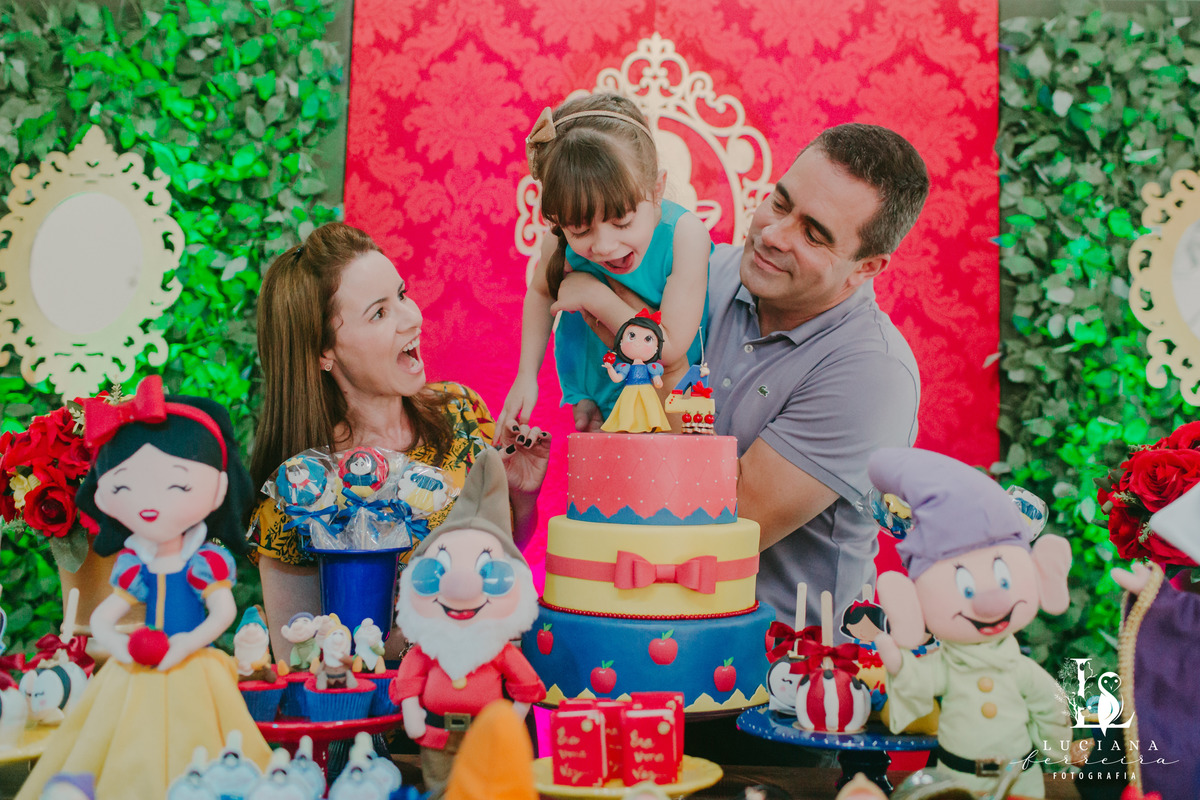 Aniversário Infantil com tema Branca de Neve realizado no espaço Brincar na cidade de São Roque
