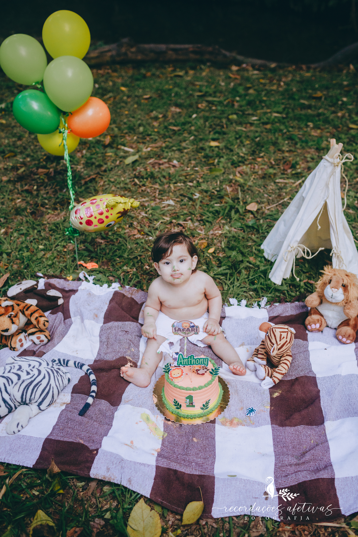 Smash the Cake com tema Safari realizado na Brasital em São Roque