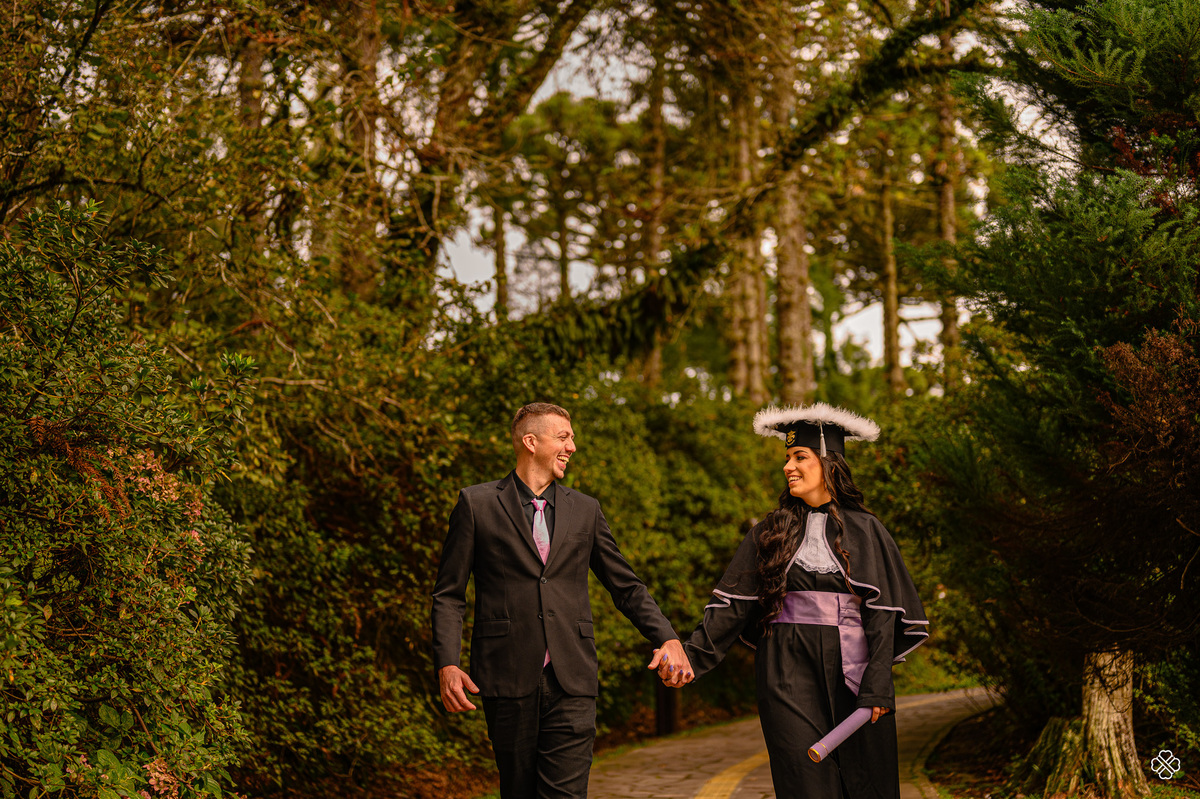 Ensaio de formatura no lago negro em Gramado
