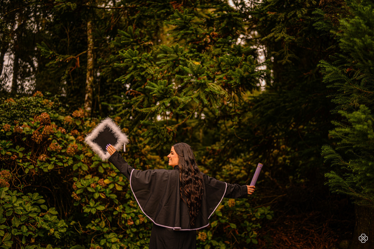 Ensaio de formatura no lago negro em Gramado
