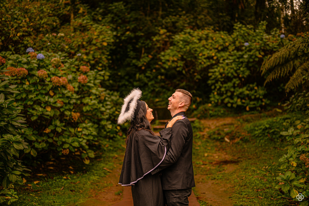 Ensaio de formatura no lago negro em Gramado