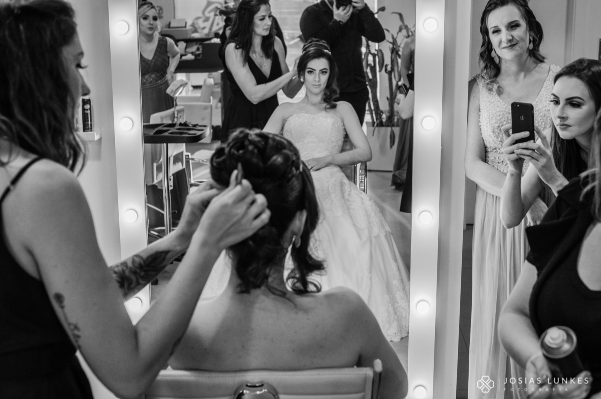 making off de noiva com as madrinhas