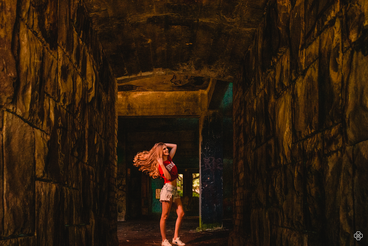 Ensaio de 15 anos nas ruinas do cassino em Canela