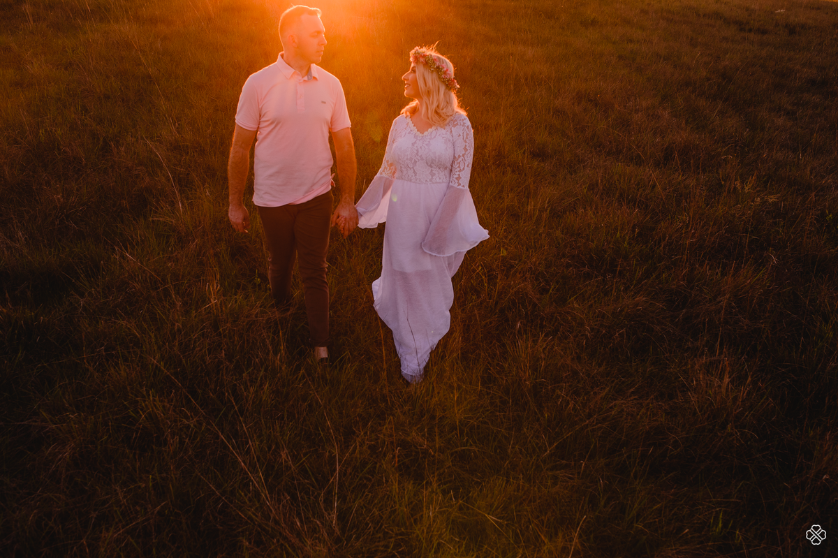 Pré casamento no por do sol