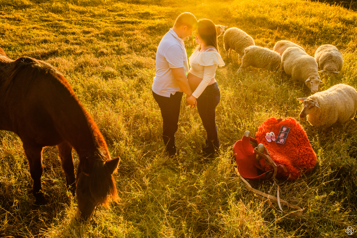 Ensaio de gestante na serra gaúcha