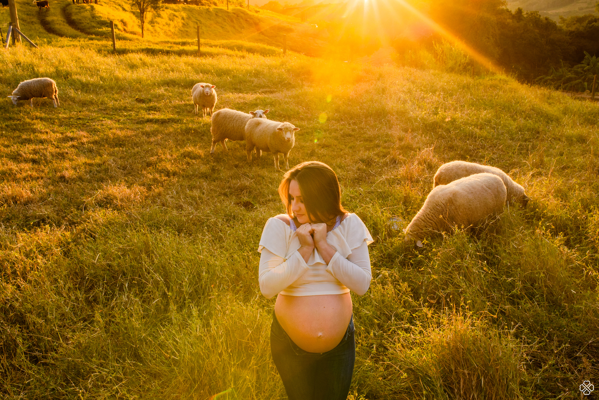Ensaio de gestante na serra gaúcha