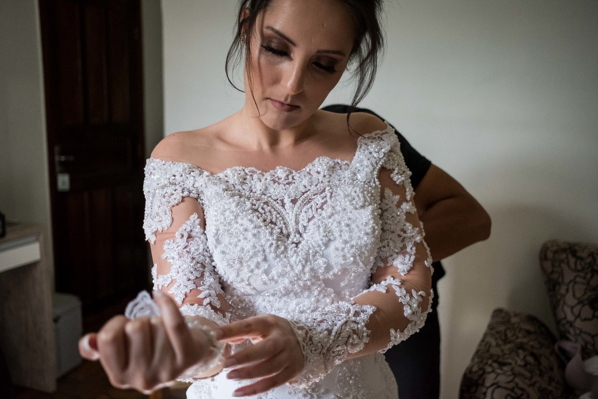 a linda noiva Flavia em seu making of