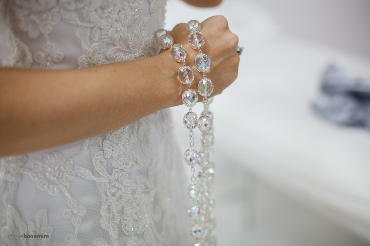 lindo rosário da noiva Beatriz na cidade de Umuarama