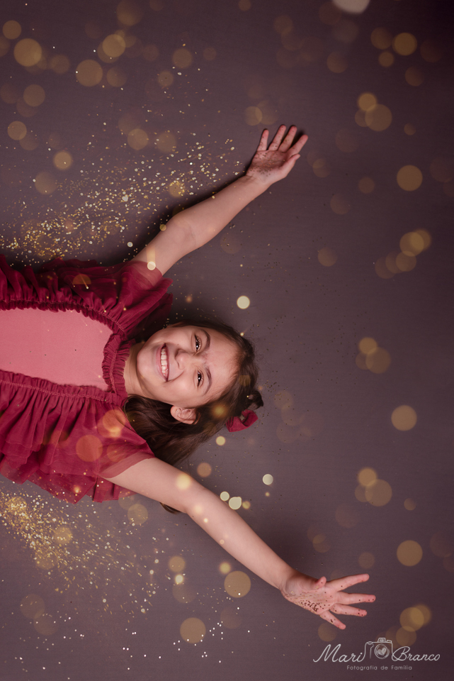 Ensaio glitter session para meninas princesas com brilho em estúdio no Rio de Janeiro