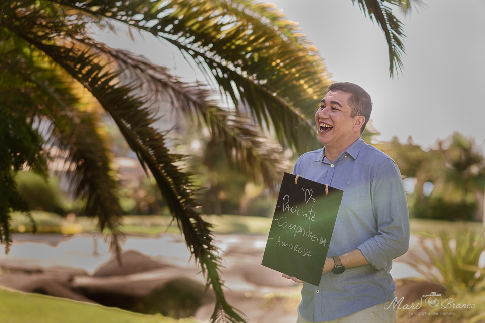 Fotografia de anúncio de gravidez diferente e criativo para o papai em Rio de Janeiro