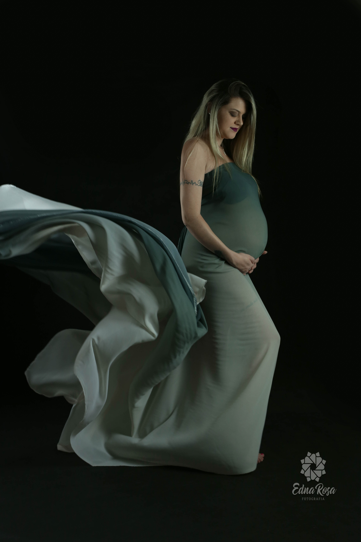 ensaio gestante 29 semanas com roupa verde sao bernardo do campo