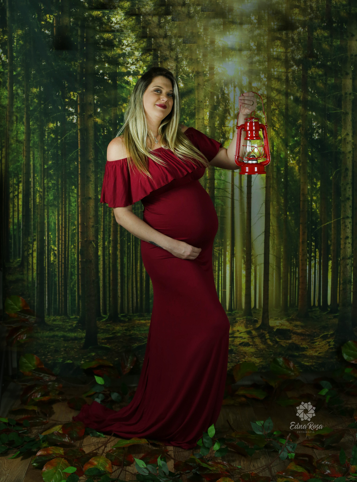 ensaio gestante vestido vermelho