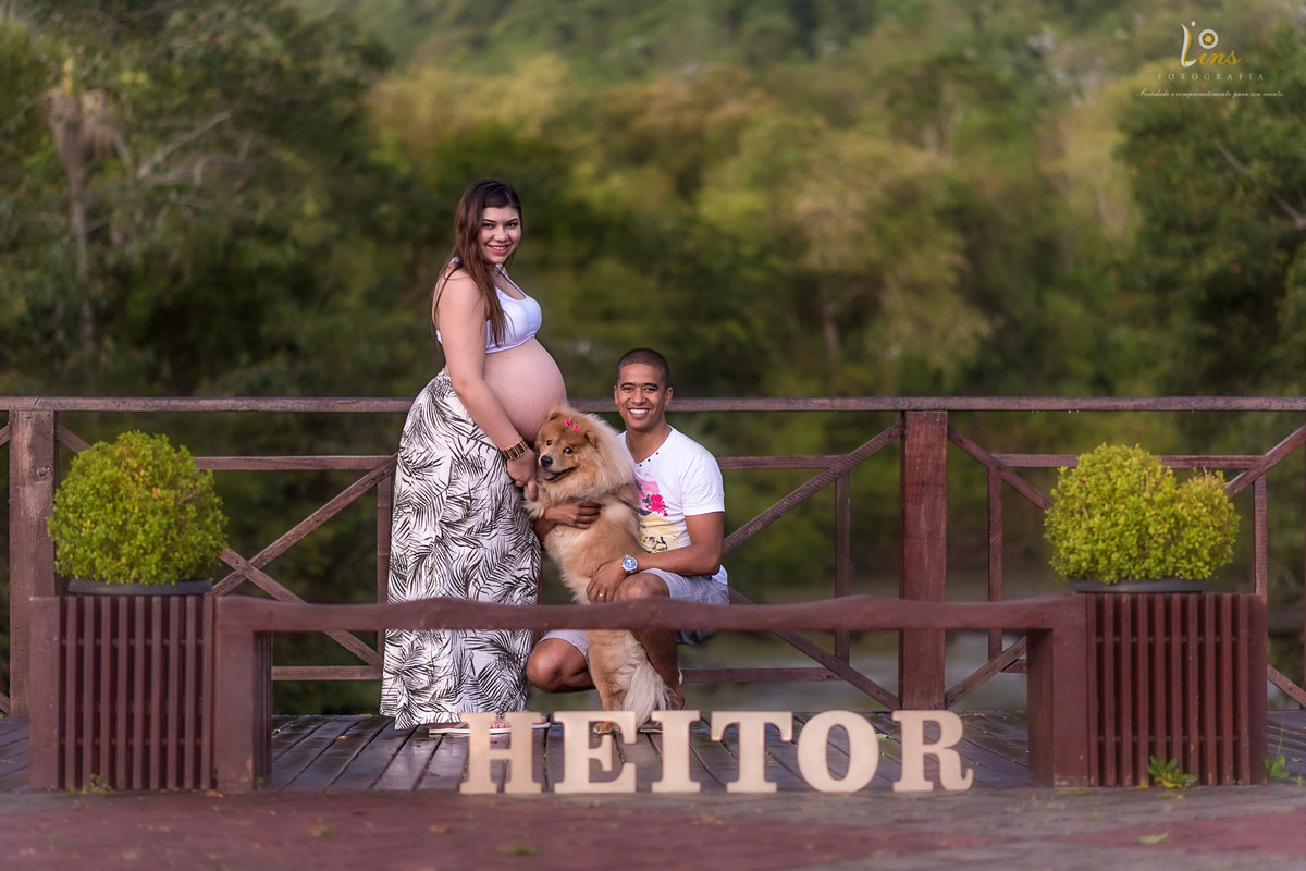 pet em foto de gestante com nome heitor