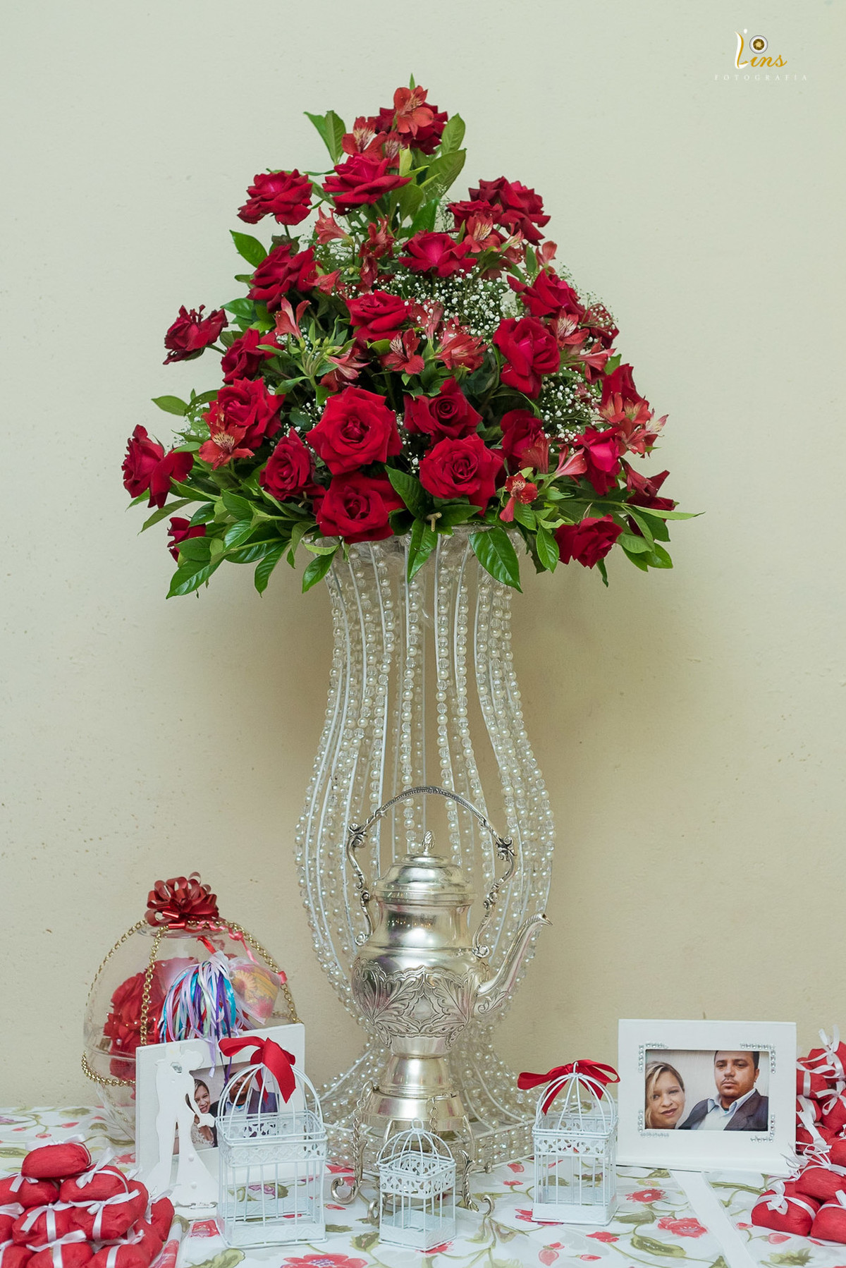 decoração vermelha para casamento buffet Maresa