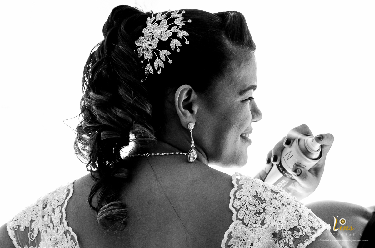 foto da noiva no making of