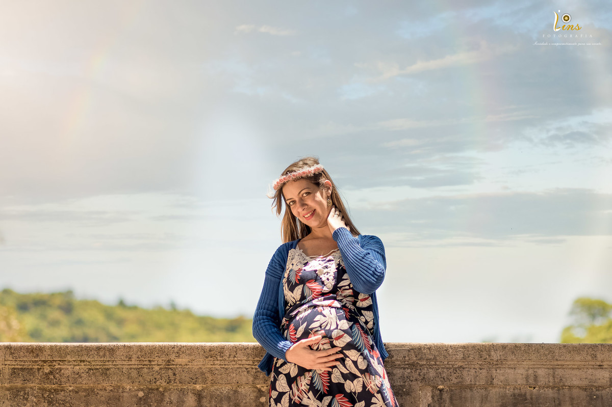 gestante e um céu lindo
