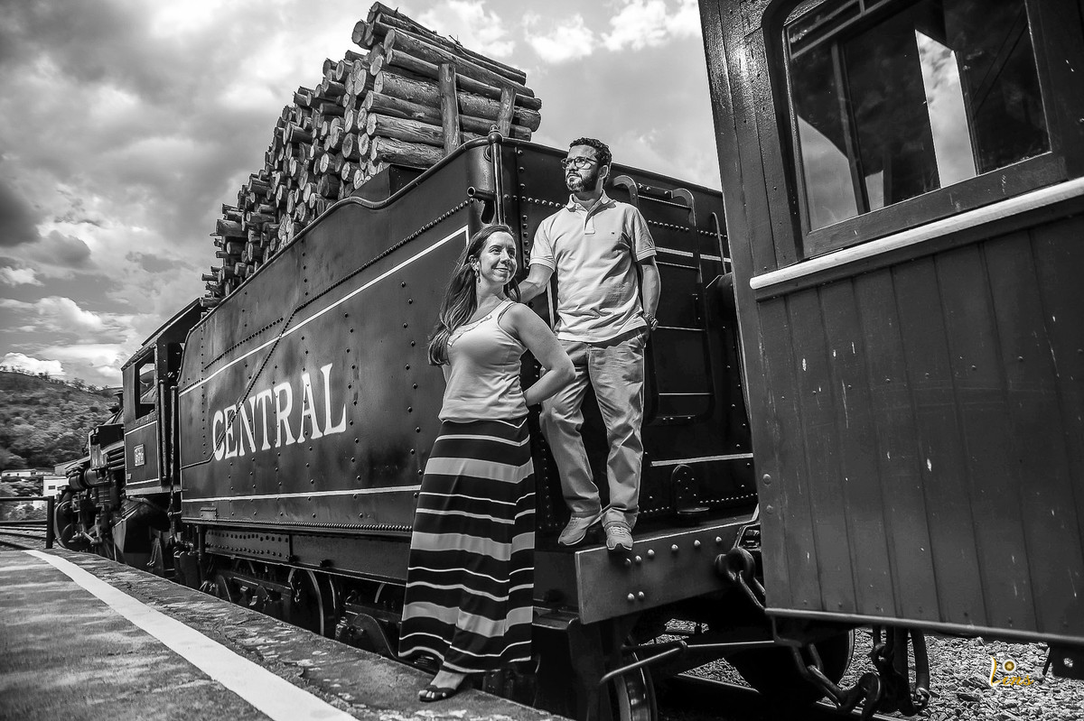 foto de casal no trem