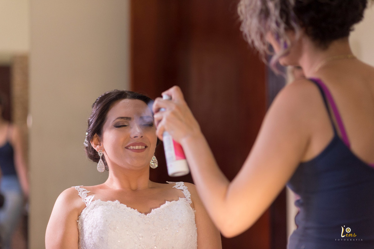 making of noiva spray de maquiagem