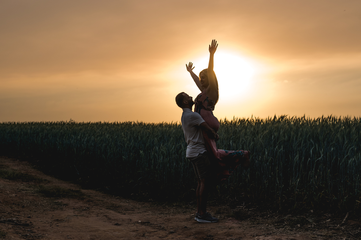 ensaio de casal no por do sol