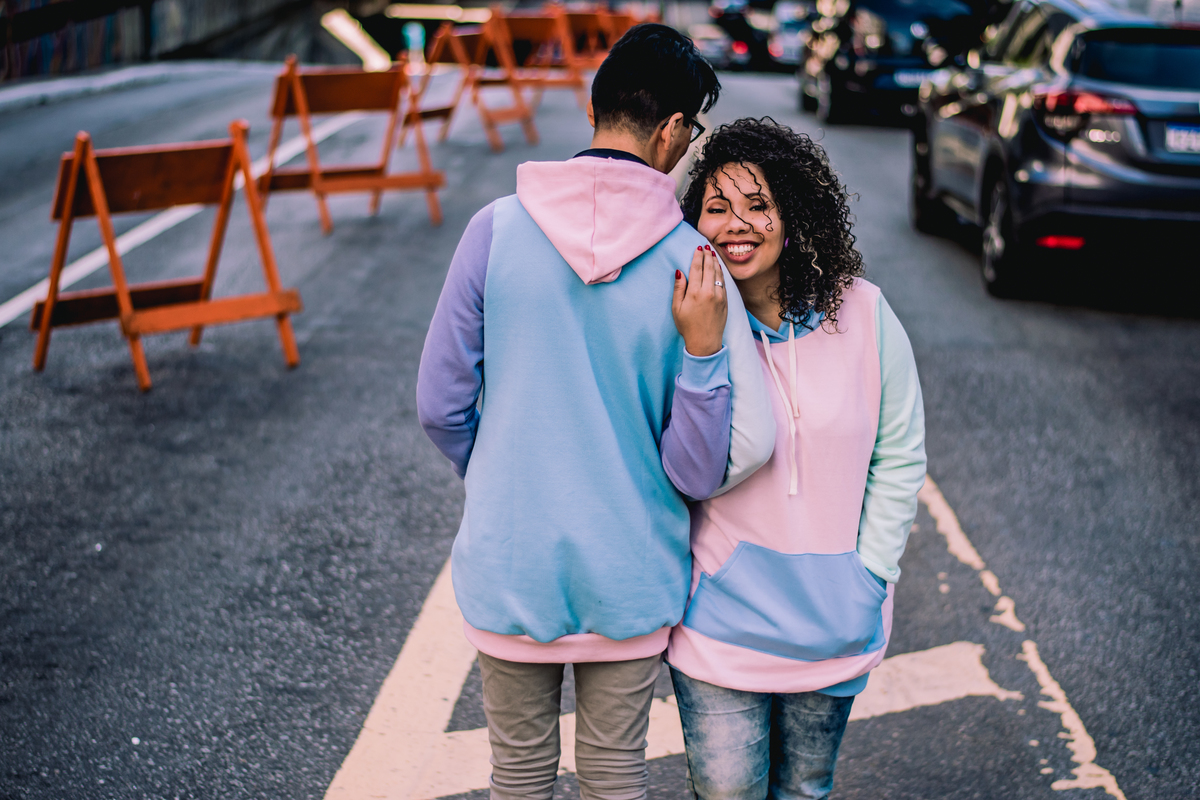 ensaio de casal na rua da paulista 