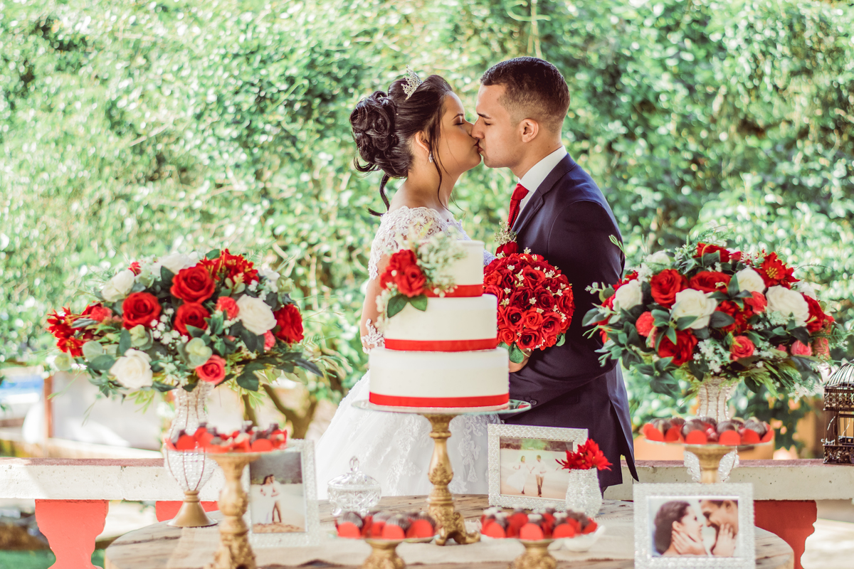 mesa de bolo de casamento 