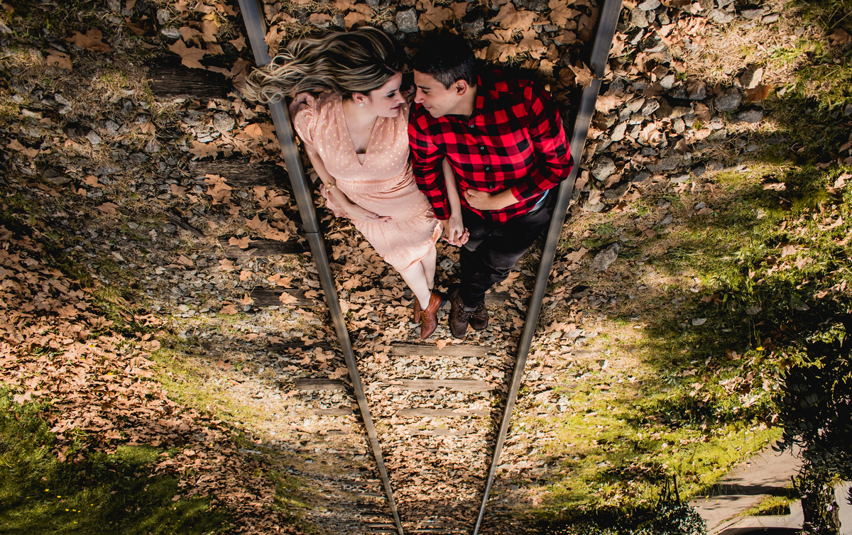 ensaio na linha do trem