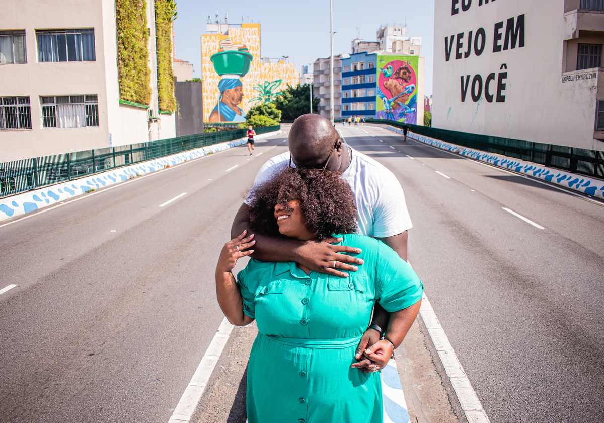 pre wedding de casal plus size 